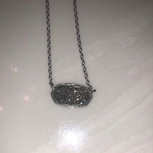 Kendra Scott Pendant Necklace in Platinum Drusy